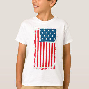 Amerikaanse overhemd met vlag Grunge T-shirt