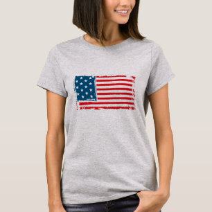 Amerikaanse overhemd met vlag Grunge T-shirt
