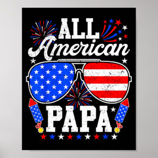 Amerikaanse papa 4 juli zonnebril familie poster