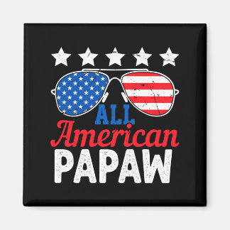 Amerikaanse Papaw Retro 4 juli Patriottisch Magneet