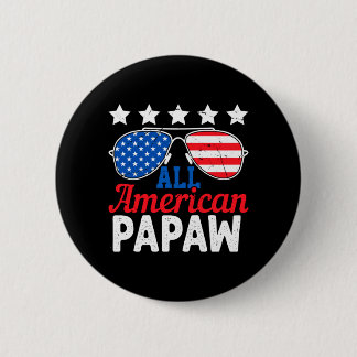 Amerikaanse Papaw Retro 4 juli Patriottisch Ronde Button 5,7 Cm