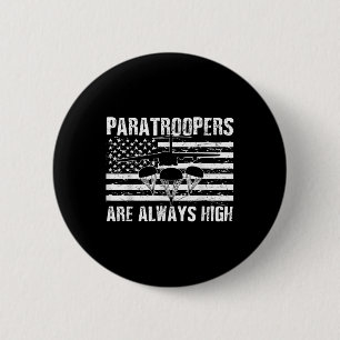 Amerikaanse parachutist Amerikaanse vlag Amerikaan Ronde Button 5,7 Cm