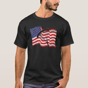 Amerikaanse parachutist springt met parachute t-shirt