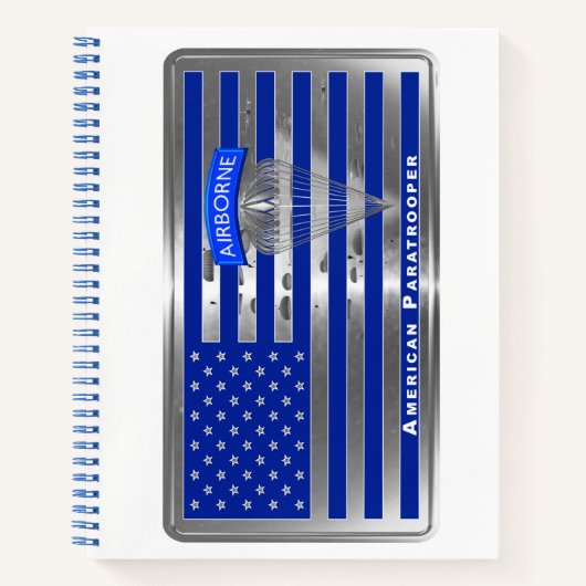 Amerikaanse paratrooper met vlag notitieboek (Voorkant)