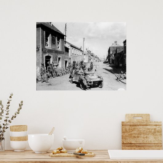 Amerikaanse paratroopers in Carentan Frankrijk Twe Poster (Keuken)