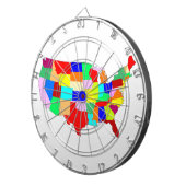 Amerikaanse patchwerkkaart dartbord (Voorkant Rechts)