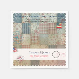 Amerikaanse Patchwork Memory Quilt Feest Decoratie Servet