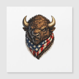 Amerikaanse patriot buffelkop grafische magneetkaa