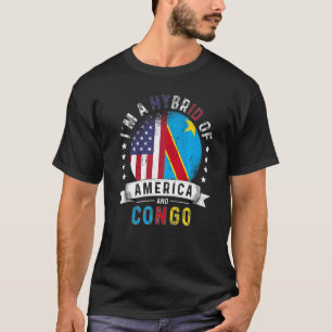 Amerikaanse Patriot Congo vlag Amerikaanse Congole T-shirt