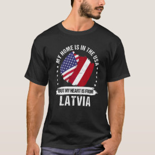 Amerikaanse Patriot Letland Vlag Amerikaanse Letse T-shirt