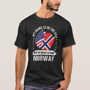 Amerikaanse Patriot Noorwegen Vlag Amerikaanse Noo T-shirt