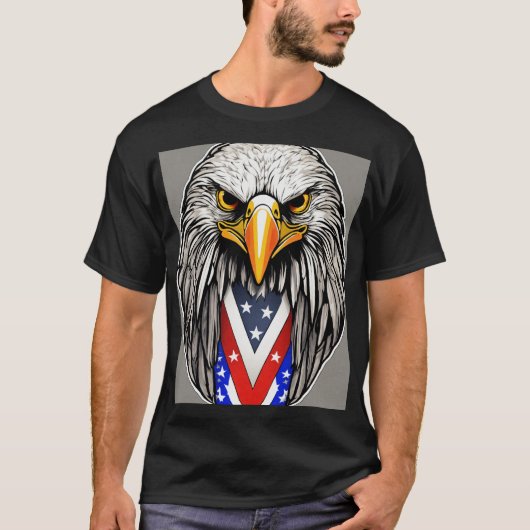 Amerikaanse Patriot Oval Sticker: Bald Eagle Pride T-shirt (Voorkant)