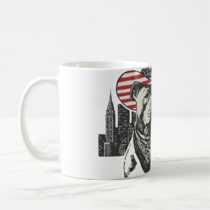 Amerikaanse Patriot Pitbull Cowboy - NYC Silhouet Koffiemok