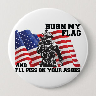 Amerikaanse patriot ronde button 4,0 cm