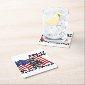 Amerikaanse patriot vierkante kartonnen onderzetter (Insitu)