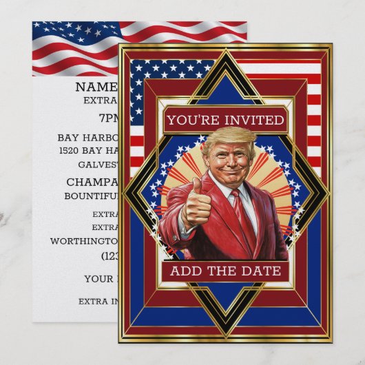 Amerikaanse Patriotische Deco Kaart (Voorkant / Achterkant)