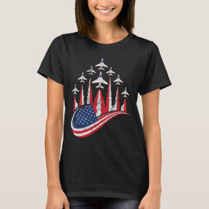 Amerikaanse Patriotische Gevechtsvliegtuigen Usa V T-shirt