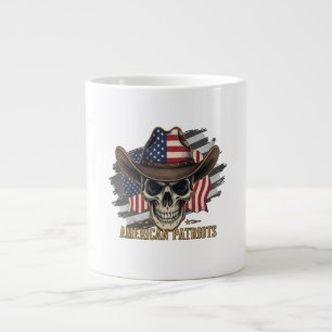 Amerikaanse Patriotten Vintage Schedel Vlag Extra Grote Beker