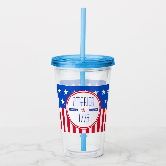 Amerikaanse patriottische 1776 acryl drinkbeker (Voorkant)