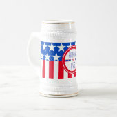 Amerikaanse patriottische 1776 bierpul (Voorkant links)