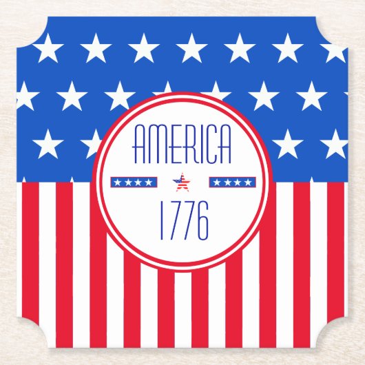 Amerikaanse patriottische 1776 kartonnen onderzetters (Voorkant)