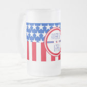 Amerikaanse patriottische 1776 matglas bierpul (Voorkant links)