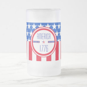 Amerikaanse patriottische 1776 matglas bierpul