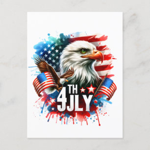 Amerikaanse Patriottische Adelaar Sublimatie-61905 Feestdagenkaart