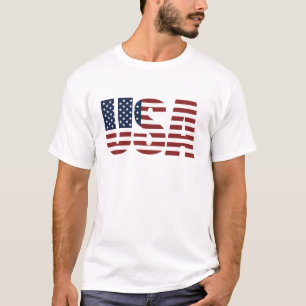 Amerikaanse Patriottische Amerikaanse vlag op 4 ju T-shirt