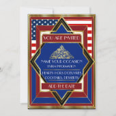 Amerikaanse patriottische deco-kerstuitnodiging kaart (Voorkant)