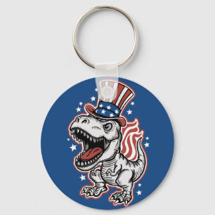 Amerikaanse Patriottische Dinosaurus Sleutelhanger