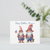 Amerikaanse Patriottische Gnomen Feestdagenkaart (Staand voorkant)