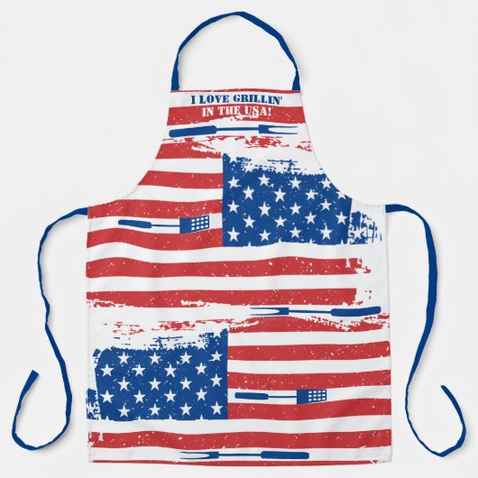 Amerikaanse patriottische grilkeuken schort (Voorkant)
