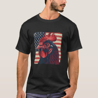 Amerikaanse Patriottische Kip T-shirt 4 juli Vrouw