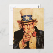 -Amerikaanse Patriottische Oom Sam Briefkaart (Voorkant / Achterkant)