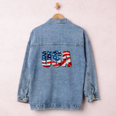 Amerikaanse patriottische rood-wit-blauwe vlag denim jacket (Hangar)