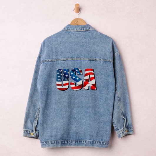 Amerikaanse patriottische rood-wit-blauwe vlag denim jacket (Hangar)
