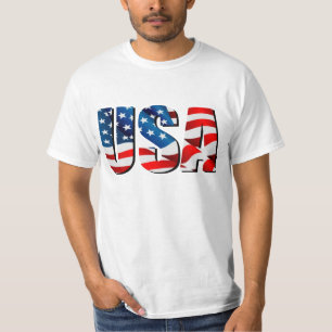 Amerikaanse patriottische rood-wit-blauwe vlag t-shirt