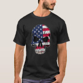Amerikaanse patriottische schedel 4 juli VS-Mannen T-shirt (Voorkant)