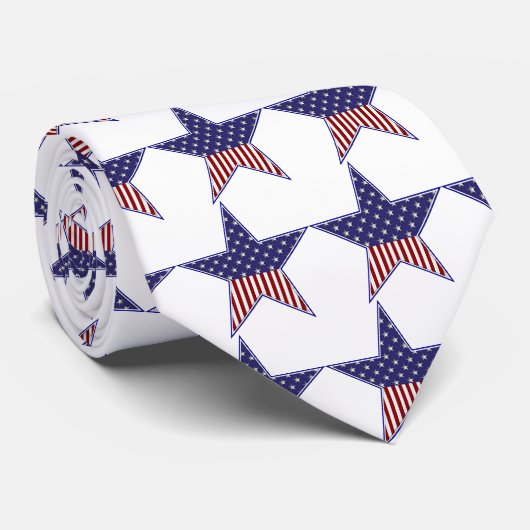 Amerikaanse patriottische sterren en stripes stropdas (Opgerold)