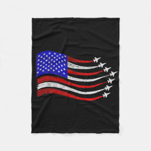 Amerikaanse Patriottische straaljagers VS Vlag Wav Fleece Deken