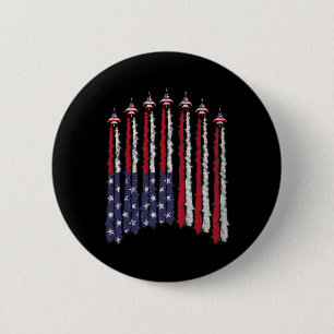 Amerikaanse Patriottische straaljagers VS Vlag Wav Ronde Button 5,7 Cm