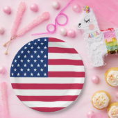 Amerikaanse patriottische strips Stars Flag Party Papieren Bordje (Feest)
