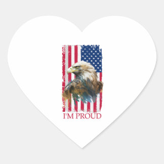 Amerikaanse patriottische symbolen van nationale t hart sticker