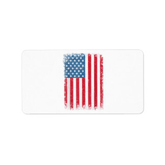 Amerikaanse patriottische vlag voor Kinder mannenj Etiket