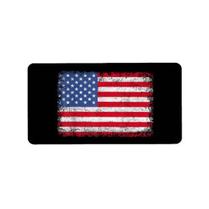Amerikaanse patriottische vlag voor Kinder mannenj Etiket