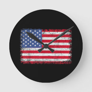Amerikaanse patriottische vlag voor Kinder mannenj Ronde Klok
