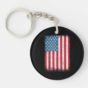 Amerikaanse patriottische vlag voor Kinder mannenj Sleutelhanger