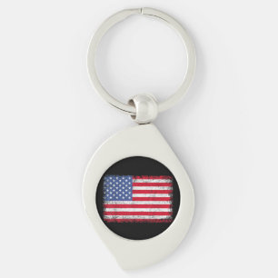 Amerikaanse patriottische vlag voor Kinder mannenj Sleutelhanger