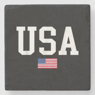 Amerikaanse patriottische vlag voor Kinder mannenj Stenen Onderzetter